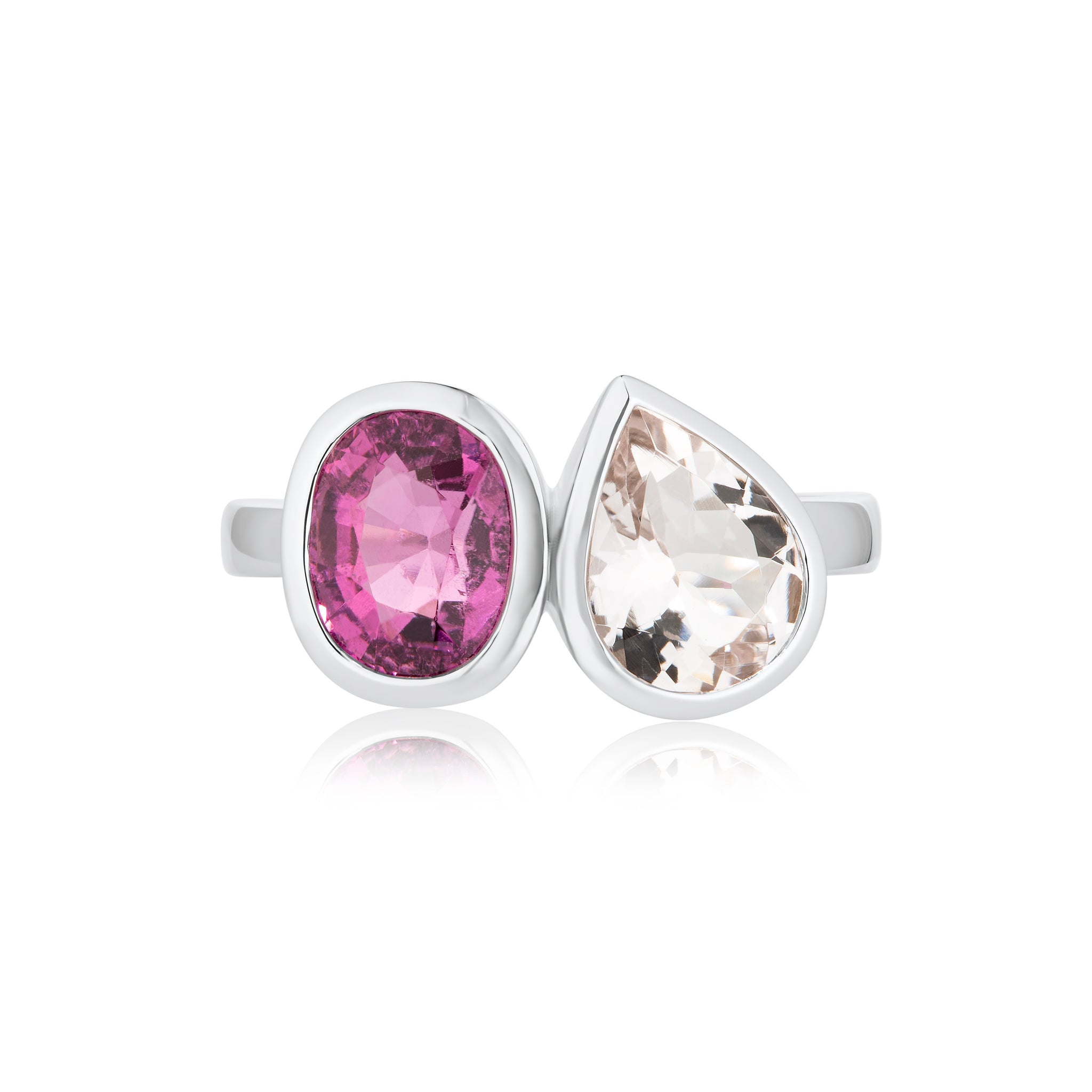 Pink Sapphire & Morganite Toi et Moi Ring